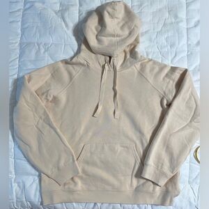 Sezane Cream Hooded French Teri Sweatshirt in Ecru size small